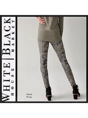 WHBM Camo Print Runway Power Mesh Slimming Leggings (0)
